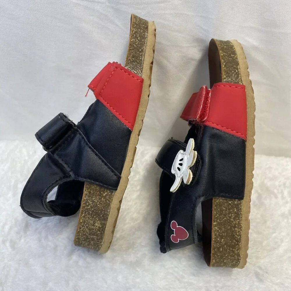 Mickey Mouse Disney Master of Arts Sandals Kids Sz 9 Red/Black Adjustable Straps
